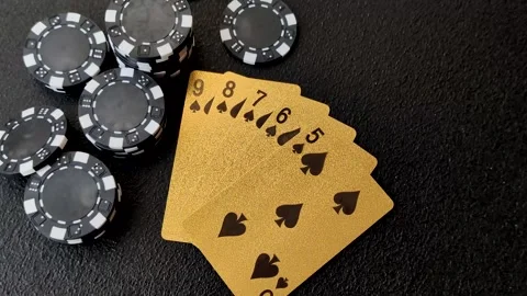 Playing cards and chips on a table, a gambling game of poker. Cards and chips Stock Footage 331950678