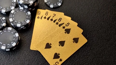 Playing cards and chips on a table, a gambling game of poker. Cards and chips Stock Footage 331950679