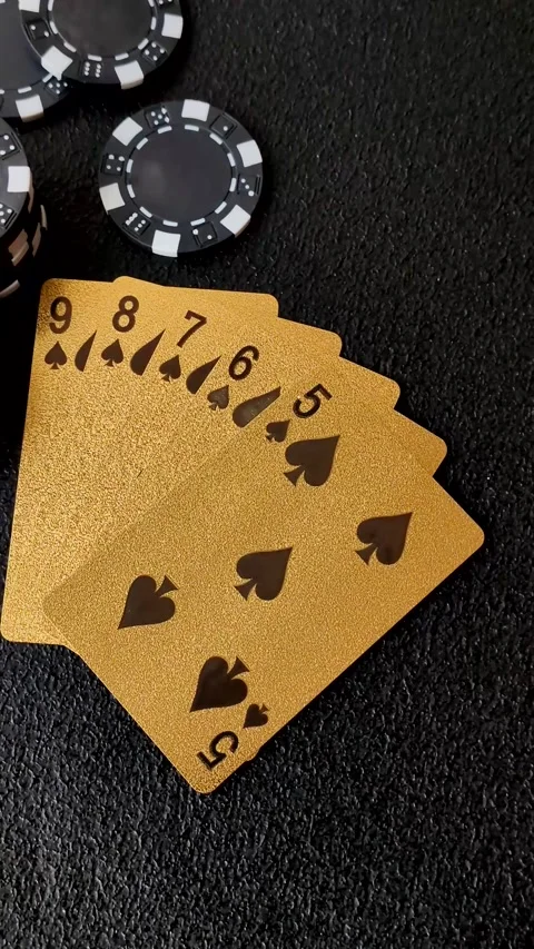 Playing cards and chips on a table, a gambling game of poker. Cards and chips Stock Footage 331950686