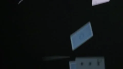 Playing cards are falling in slow motion on a black background. Stock Footage 207755840