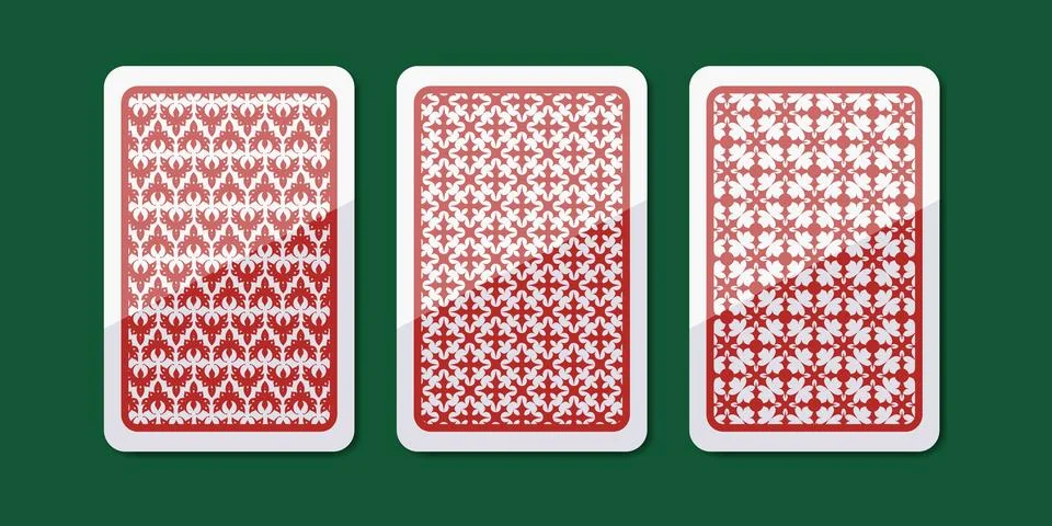 Playing cards back side design set. Vector illustration 스톡 일러스트