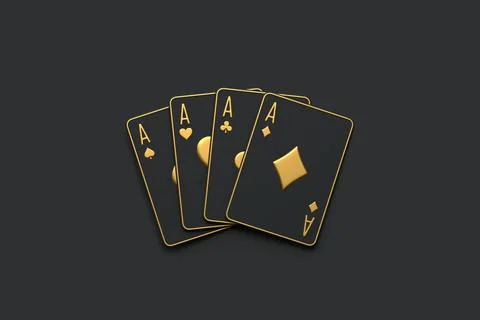 Playing cards on a black background Stock Illustration