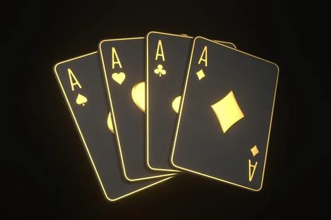 Playing cards on a black background Stock-Illustration