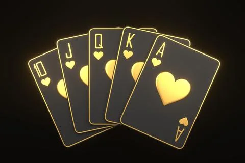 Playing cards on a black background Stock Illustration