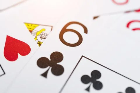 Playing cards on a black background Foto stock