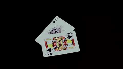 Playing Cards - Black Jack Black Stock Footage 134571259