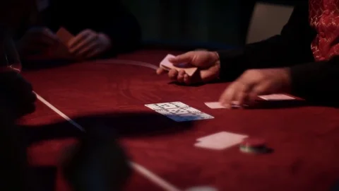 Playing Cards - Casino - Black Jack - Poker - Gambling Table Video stock 79286331