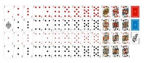 Playing Cards Deck Full Complete Stock Illustration