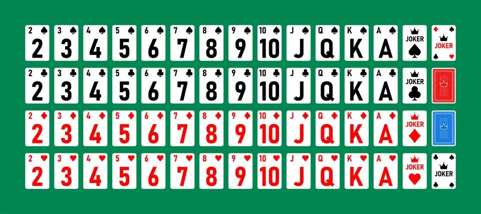 Playing Cards Deck Full Complete Illustrazione stock