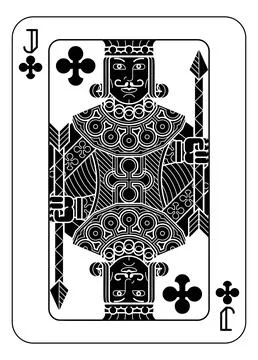 Playing Cards Deck Pack Jack Of Clubs Card Design イラスト素材