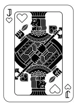 Playing Cards Deck Pack Jack Of Hearts Card Design Stock Illustration