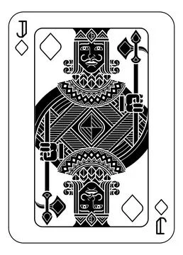 Playing Cards Deck Pack Jack Of Diamonds Design Stock Illustration