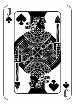 Playing Cards Deck Pack Jack Of Spades Card Design Stock Illustration