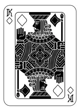 Playing Cards Deck Pack King Of Diamonds Design Stock Illustration