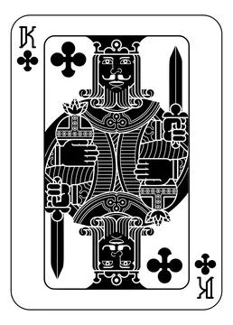 Playing Cards Deck Pack King Of Clubs Card Design Stock Illustration