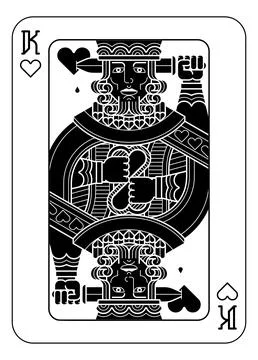 Playing Cards Deck Pack King Of Hearts Card Design 스톡 일러스트