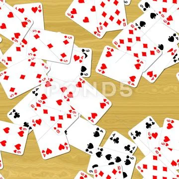 Playing cards on deck seamless generated hires texture Stock Illustration