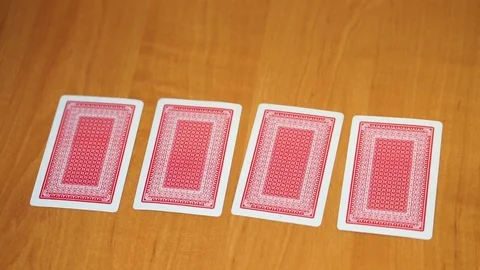 Playing cards on desk Stock-Footage 98366307