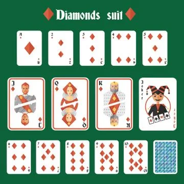 Playing cards diamonds set イラスト素材