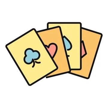 Playing cards displaying game suits and gambling concepts Illustration