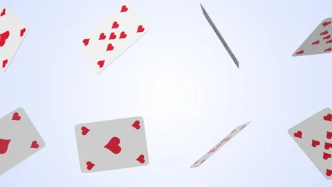 Playing Cards Falling on a Light Blue Background. 3D Playing Cards Animation. 4K 库存影片 310822250