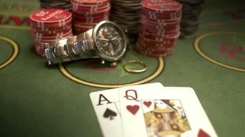 Playing cards at a gambling table Stock Footage 11287968