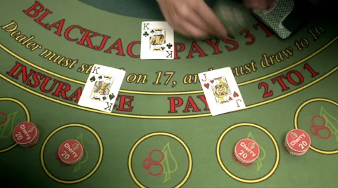 Playing cards at a gambling table. Stock Footage 51851039