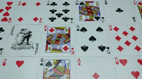 Playing cards for gambling on the table Stock Footage 89545421