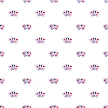 Playing cards game gambling pattern background Stock Illustration