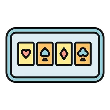 Playing cards game on mobile application interface Stock Illustration