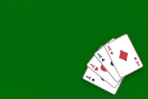 Playing cards on a green background Stock Illustration