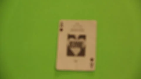Playing cards on green screen Poker #3 blurred Stock Footage 7751682