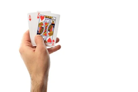 Playing cards in the hand Stock Photos