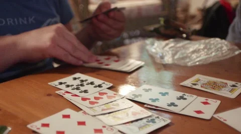 Playing Cards Handheld Close Up Stock Footage 53075085