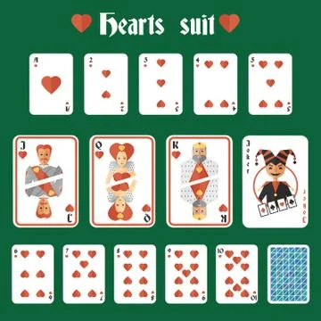 Playing cards hearts set イラスト素材
