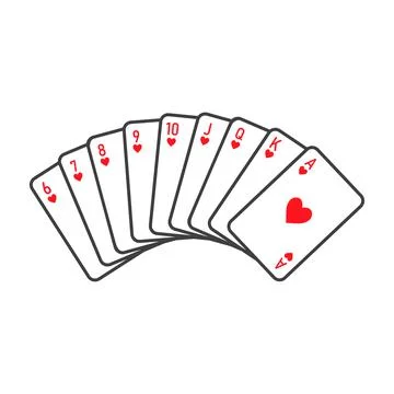 Playing cards hearts suit vector Stock Illustration