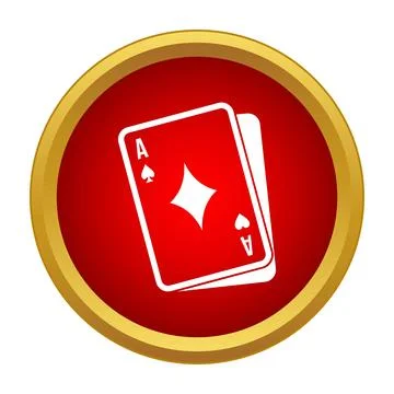 Playing cards icon with aces for gaming concept Stock Illustration