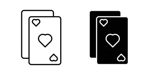 Playing cards icon symbol. Flat Vector illustration Stock Illustration
