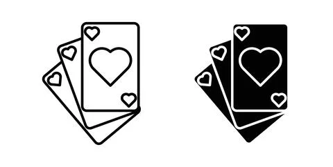 Playing cards icon symbol. Vector illustration pack in black color. Stock Illustration