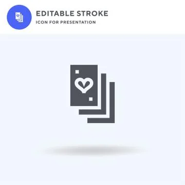 Playing Cards icon vector, filled flat sign, solid pictogram isolated on whit Stock Illustration