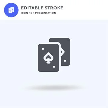 Playing Cards icon vector, filled flat sign, solid pictogram isolated on white Stock Illustration