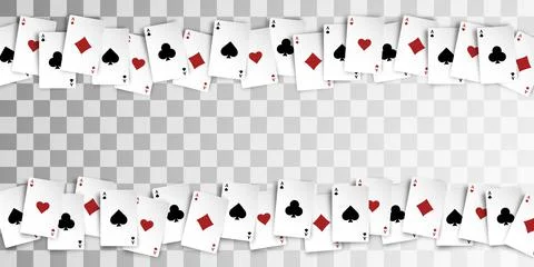 Playing cards isolated on transparent background. Vector illustration Illustrazione stock