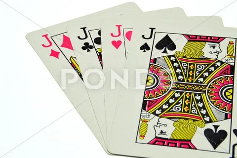 Playing cards - isolated on white background Stock Photos