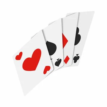 Playing cards isometric 3d icon Stock Illustration