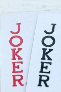 Playing cards with jokers Stock Photos