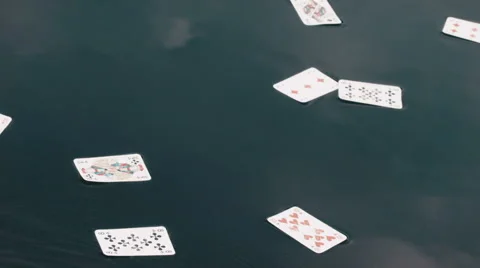 Playing Cards On The Lake Stock Footage 61777632