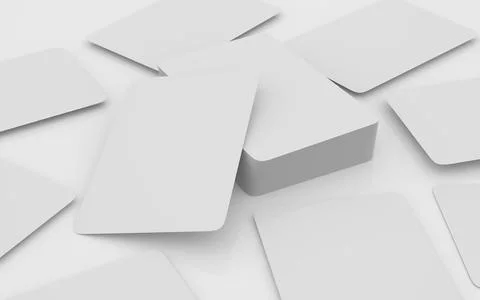 Playing cards mockup deck of playing cards isolated in white table 3D rendering 스톡 일러스트