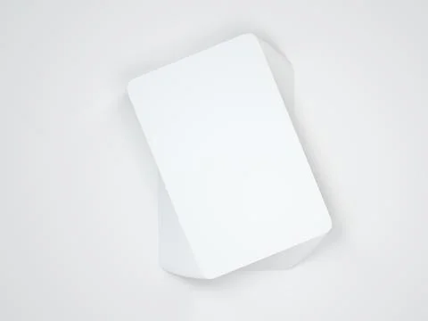 Playing cards mockup deck of playing cards isolated in white table 3D rendering Stock Illustration