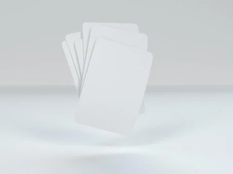 Playing cards mockup deck of playing cards isolated in white table 3D rendering イラスト素材