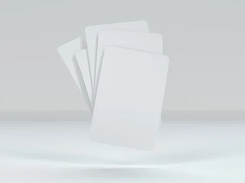 Playing cards mockup deck of playing cards isolated in white table 3D rendering 스톡 일러스트